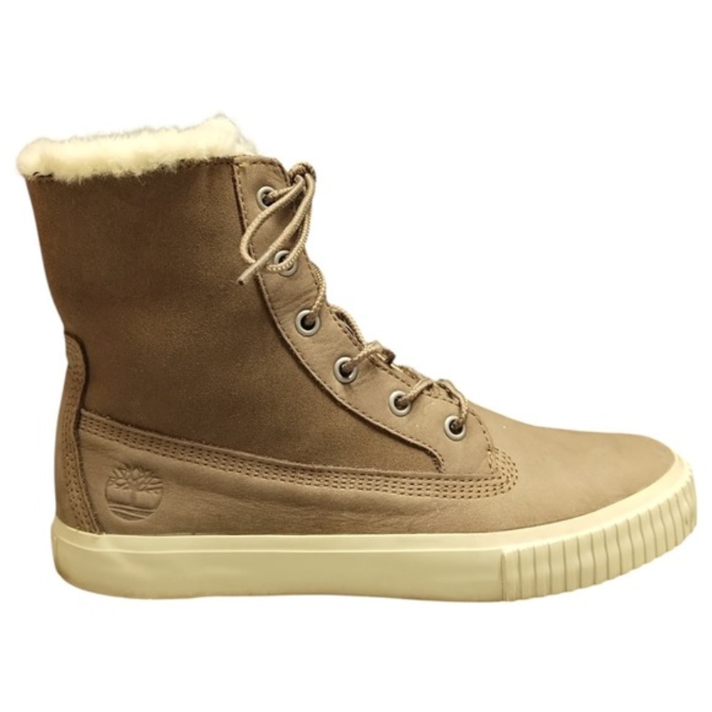 Timberland Skyla Bay Winter Boots Womens Size US 8 Brown White Round Toe Lace Up